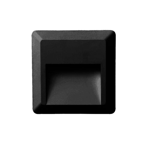 LED WALL SQUARE LUMINAIRE BLACK 230V AC IP65 2W 3000K 100LM RA80 SLIM52NB